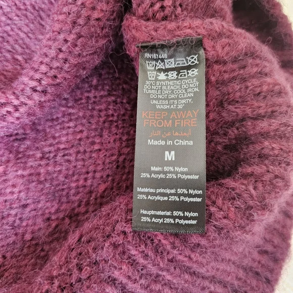 Nasty Gal Burgundy Sweater Size M Mock Neck Relaxed Fit Knit Warm NWT - Picture 13 of 13
